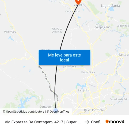 Via Expressa De Contagem, 4217 | Super Molas to Confins map