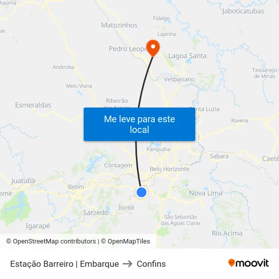 Estação Barreiro | Embarque to Confins map