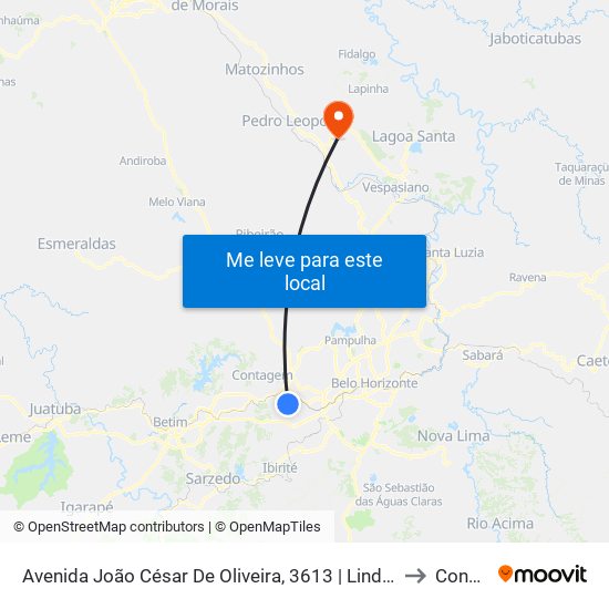 Avenida João César De Oliveira, 3613 | Lindolar Baby to Confins map