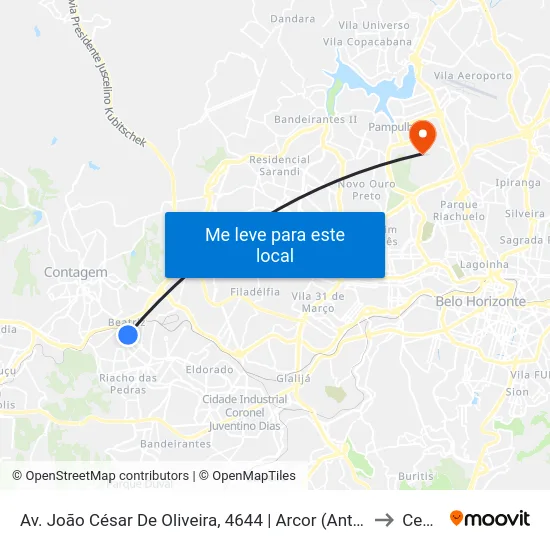 Av. João César De Oliveira, 4644 | Arcor (Antiga Aymoré) to Cemig map