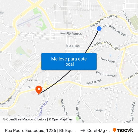 Rua Padre Eustáquio, 1286 | Bh Equipamentos/Francisco's Sorveteria to Cefet-Mg - Campus VI map