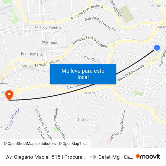 Av. Olegário Maciel, 515 | Procuradoria Da Justiça 3 to Cefet-Mg - Campus VI map