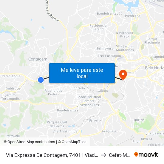 Via Expressa De Contagem, 7401 | Viaduto Do Bernado Monteiro Sentido Belo Horizonte to Cefet-Mg - Campus VI map