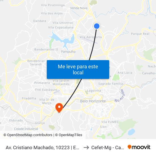 Av. Cristiano Machado, 10223 | Estação Floramar to Cefet-Mg - Campus VI map