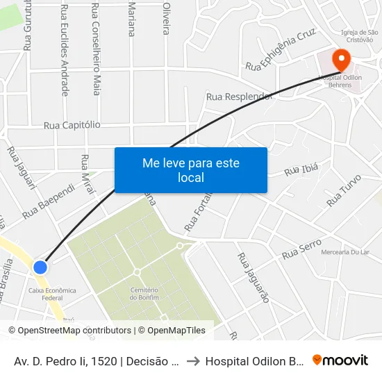 Av. D. Pedro Ii, 1520 | Decisão Atacarejo to Hospital Odilon Behrens map