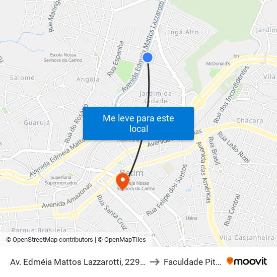 Av. Edméia Mattos Lazzarotti, 2298 | Droga Raia to Faculdade Pitágoras map