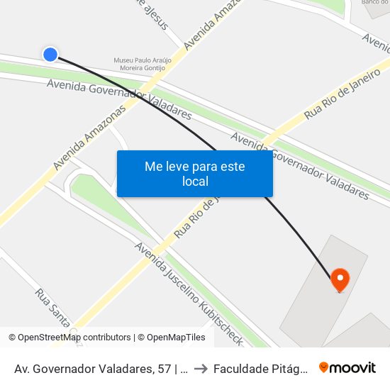 Av. Governador Valadares, 57 | Vans to Faculdade Pitágoras map