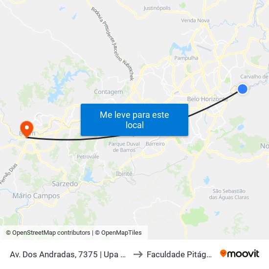 Av. Dos Andradas, 7375 | Upa Leste to Faculdade Pitágoras map