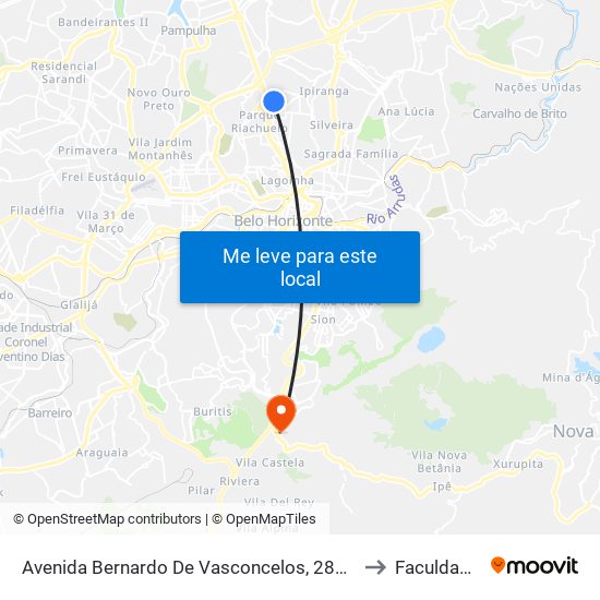 Avenida Bernardo De Vasconcelos, 288 | Escola Professora Eleonora Pierucetti 1 (Oposto A Localiza) to Faculdade Milton Campos map