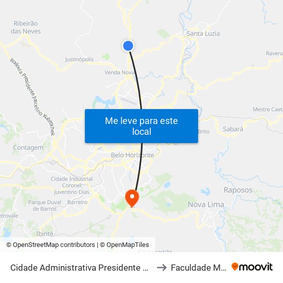 Cidade Administrativa Presidente Tancredo Neves | Edifício Minas to Faculdade Milton Campos map