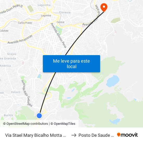Via Stael Mary Bicalho Motta Magalhães, 500 to Posto De Saude Pompeia map