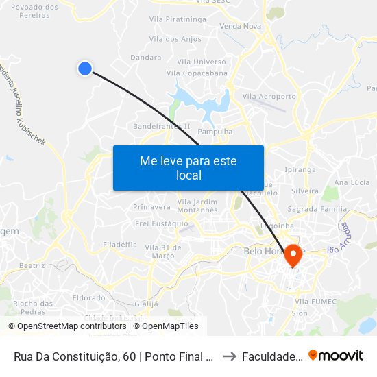 Rua Da Constituição, 60 | Ponto Final Da Linha 101/2381 No Nacional to Faculdade Pitágoras map