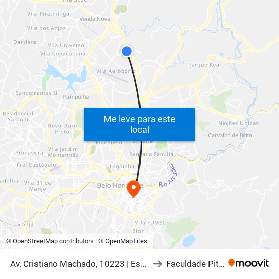 Av. Cristiano Machado, 10223 | Estação Floramar to Faculdade Pitágoras map