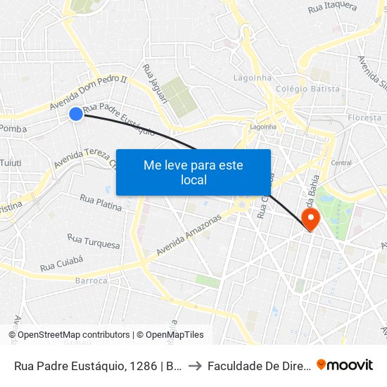 Rua Padre Eustáquio, 1286 | Bh Equipamentos/Francisco's Sorveteria to Faculdade De Direito E Ciências Do Estado map