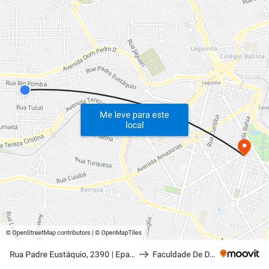 Rua Padre Eustáquio, 2390 | Epa Supermercados E Oposto A Igreja Padre Eustáquio to Faculdade De Direito E Ciências Do Estado map