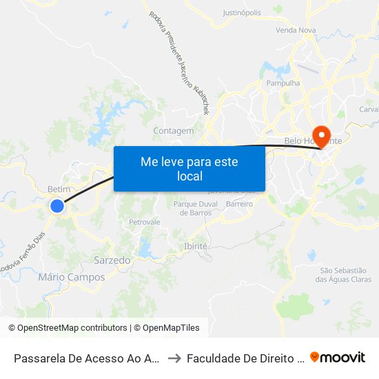 Passarela De Acesso Ao Atacadão | Morada Do Trevo to Faculdade De Direito E Ciências Do Estado map