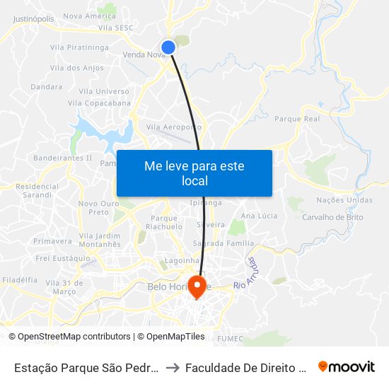 Estação Parque São Pedro | Move Metropolitano to Faculdade De Direito E Ciências Do Estado map