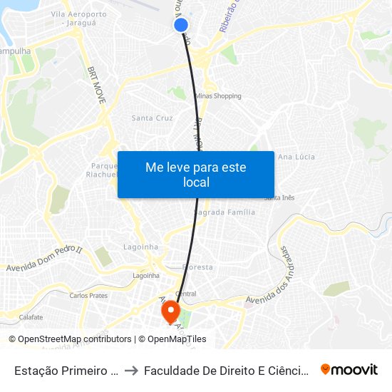 Estação Primeiro De Maio to Faculdade De Direito E Ciências Do Estado map