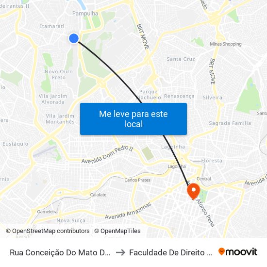 Rua Conceição Do Mato Dentro, 258 | Bem Ortifruti to Faculdade De Direito E Ciências Do Estado map