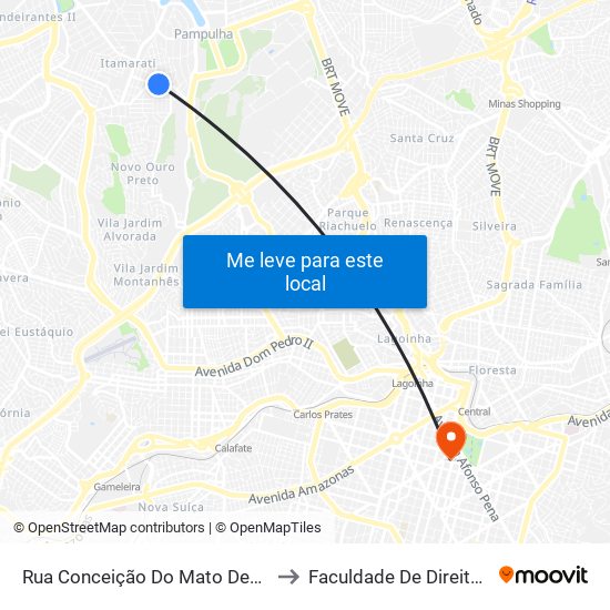 Rua Conceição Do Mato Dentro, 533 | Depósito Mineirinho to Faculdade De Direito E Ciências Do Estado map