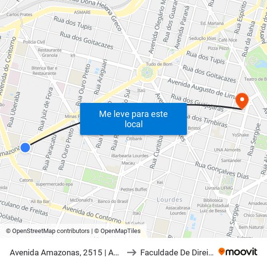 Avenida Amazonas, 2515 | Amazonas Com Martim De Carvalho 1 to Faculdade De Direito E Ciências Do Estado map