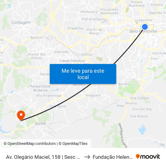 Av. Olegário Maciel, 158 | Sesc Olegário Maciel 1 to Fundação Helena Antipoff map