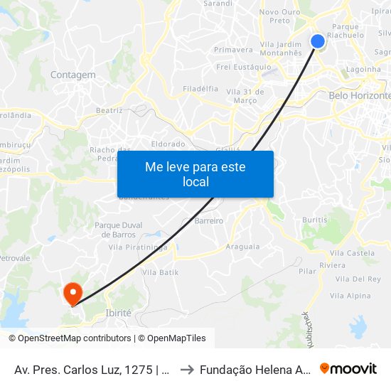 Av. Pres. Carlos Luz, 1275 | Prodabel to Fundação Helena Antipoff map