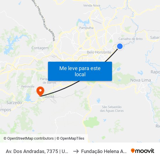 Av. Dos Andradas, 7375 | Upa Leste to Fundação Helena Antipoff map