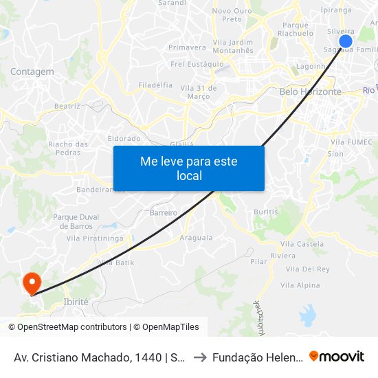 Av. Cristiano Machado, 1440 | Supermercado Epa to Fundação Helena Antipoff map