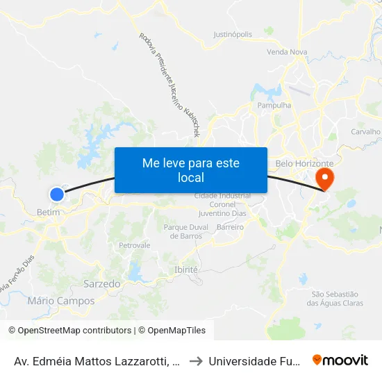 Av. Edméia Mattos Lazzarotti, 3643 to Universidade Fumec map