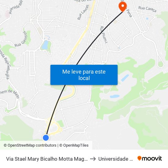 Via Stael Mary Bicalho Motta Magalhães, 500 to Universidade Fumec map