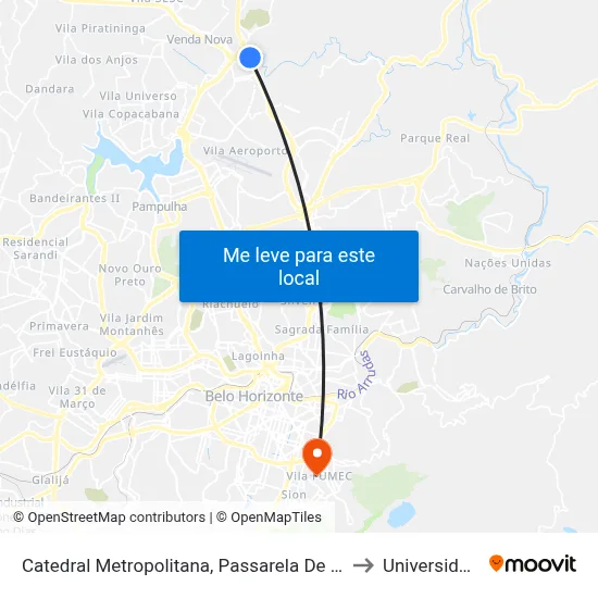 Catedral Metropolitana, Passarela De Acesso Ao Shopping Estação to Universidade Fumec map