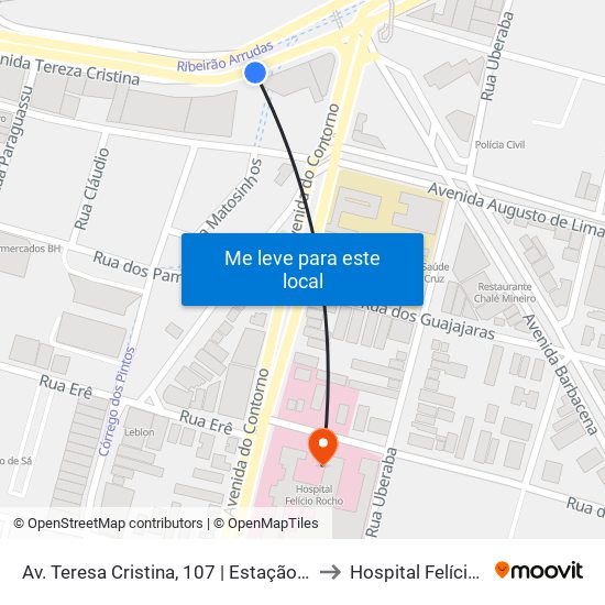 Av. Teresa Cristina, 107 | Estação Carlos Prates to Hospital Felício Rocho map