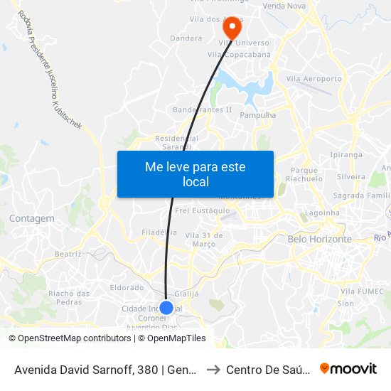 Avenida David Sarnoff, 380 | General Electric Sentido Itaú Shopping to Centro De Saúde Jardim Leblon map