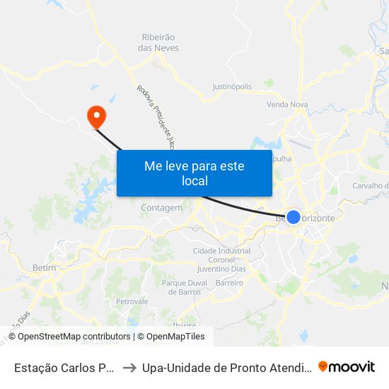 Estação Carlos Prates to Upa-Unidade de Pronto Atendimento map