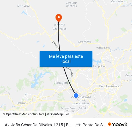 Av. João César De Oliveira, 1215 | Big Shopping to Posto De Saúde map