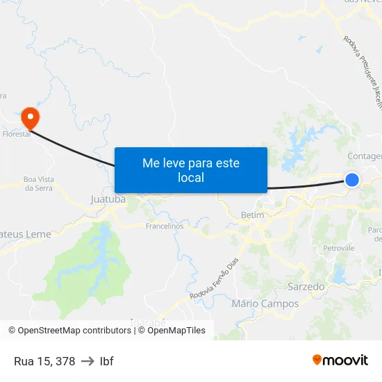 Rua 15, 378 to Ibf map