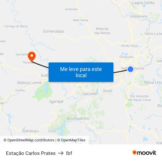 Estação Carlos Prates to Ibf map