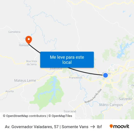 Av. Governador Valadares, 57 | Somente Vans to Ibf map