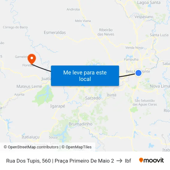 Rua Dos Tupis, 560 | Praça Primeiro De Maio 2 to Ibf map
