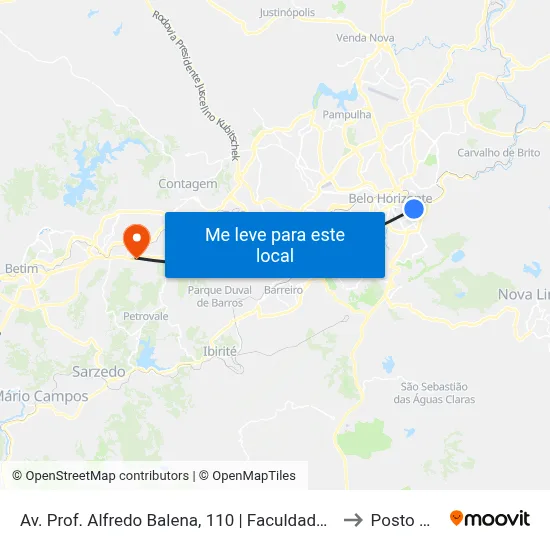 Av. Prof. Alfredo Balena, 110 | Faculdade De Medicina Ufmg 1 to Posto Medico map