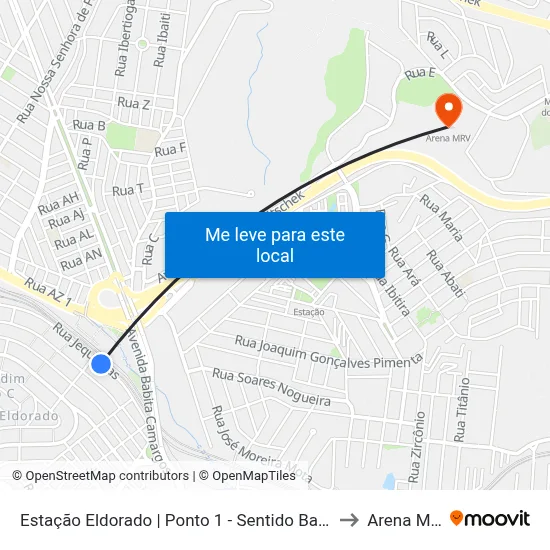 Estação Eldorado | Ponto 1 - Sentido Bairro to Arena Mrv map