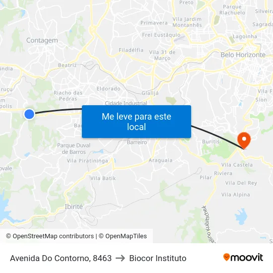 Avenida Do Contorno, 8463 to Biocor Instituto map