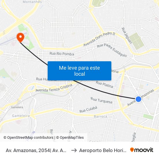 Av. Amazonas, 2054| Av. Amazonas Com Barbacena 3 to Aeroporto Belo Horizonte - Carlos Prates map