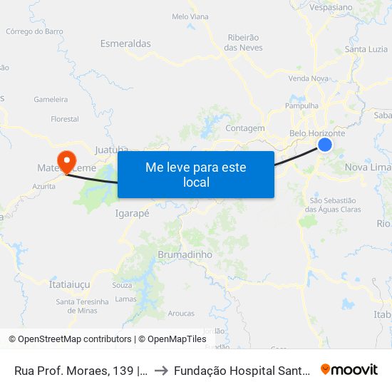 Rua Prof. Moraes, 139 | Transfácil to Fundação Hospital Santa Terezinha map