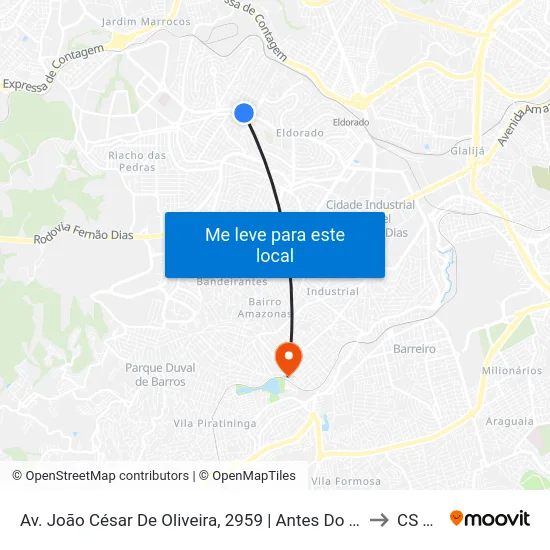 Av. João César De Oliveira, 2959 | Antes Do Antigo Iria Diniz to CS Tirol map