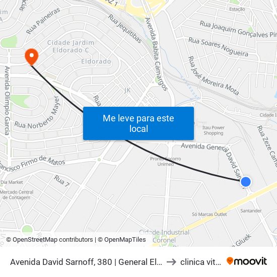 Avenida David Sarnoff, 380 | General Electric Sentido Itaú Shopping to clinica vitae center map