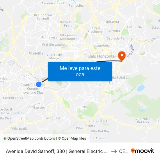 Avenida David Sarnoff, 380 | General Electric Sentido Itaú Shopping to CEPAI map