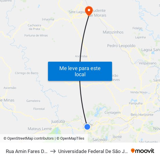 Rua Amin Fares Debian, 131 | Ceabe B to Universidade Federal De São João Del Rei Campus Sete Lagoas map