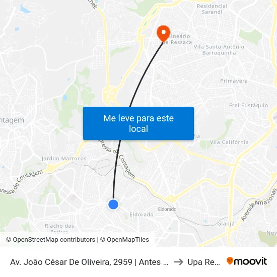 Av. João César De Oliveira, 2959 | Antes Do Antigo Iria Diniz to Upa Ressaca map